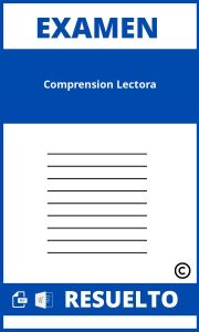 Examen De Comprension Lectora