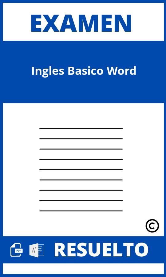 Examen De Ingles Basico Word