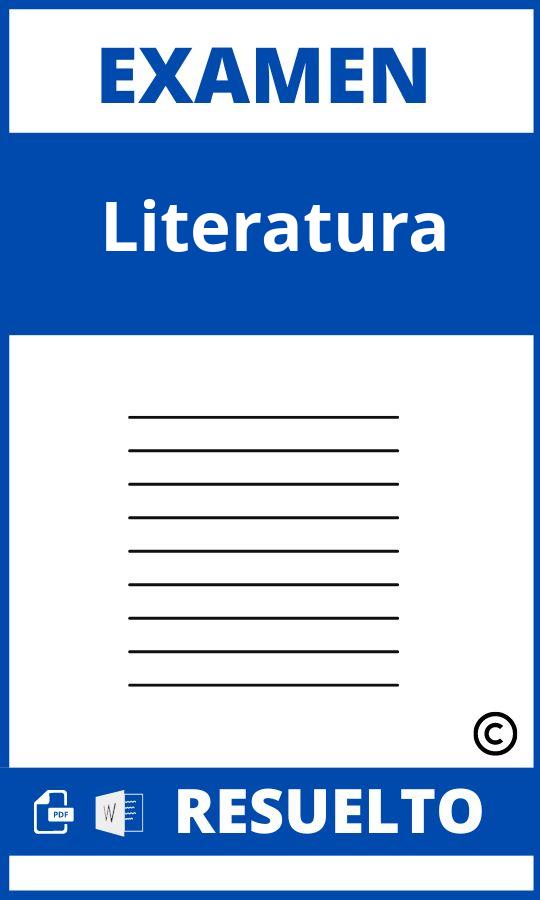 Examen De Literatura Con Respuestas