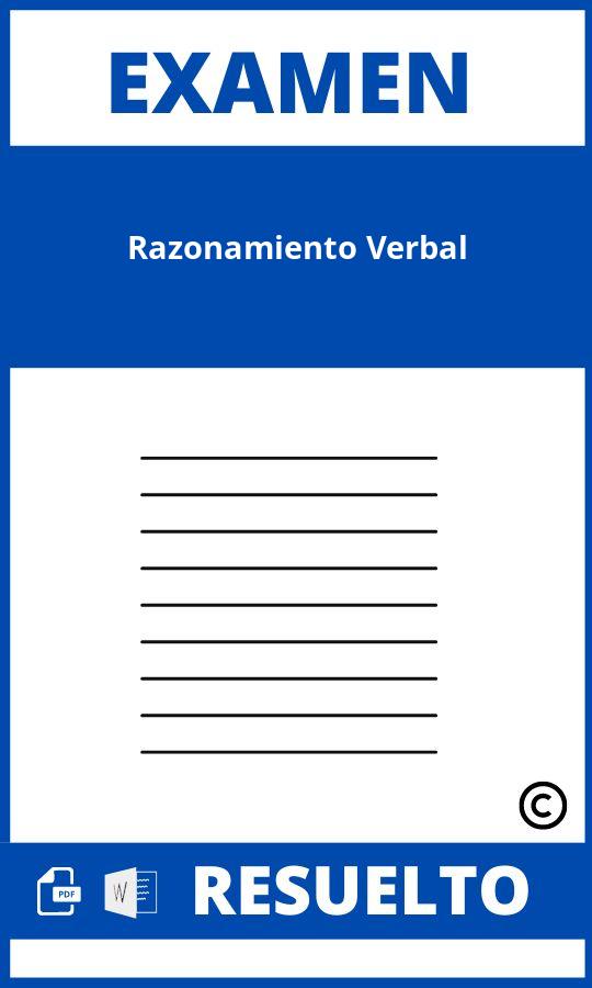 Examen De Razonamiento Verbal